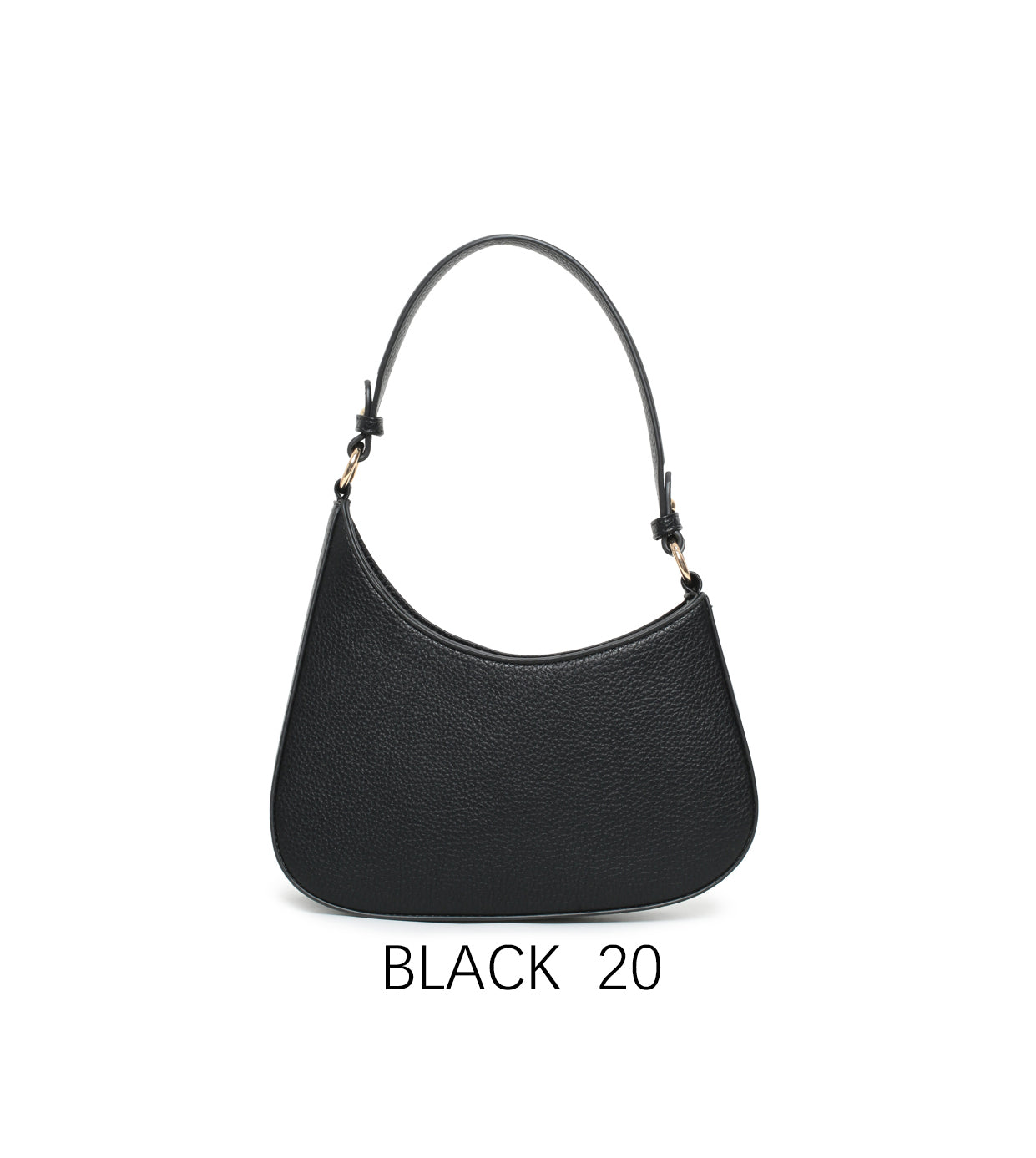 Borsa a spalla vintage a mezzaluna con tracolla regolabile Nero