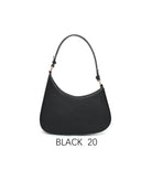 Borsa a spalla vintage a mezzaluna con tracolla regolabile Nero