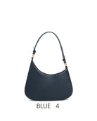 Borsa a spalla vintage a mezzaluna con tracolla regolabile Blu di Prussia