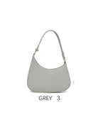 Borsa a spalla vintage a mezzaluna con tracolla regolabile Grigio
