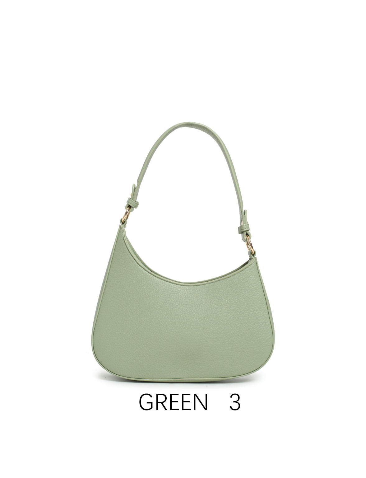 Borsa a spalla vintage a mezzaluna con tracolla regolabile Green