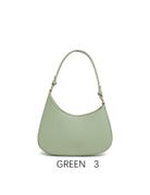 Borsa a spalla vintage a mezzaluna con tracolla regolabile Green