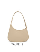 Borsa a spalla vintage a mezzaluna con tracolla regolabile Taupe