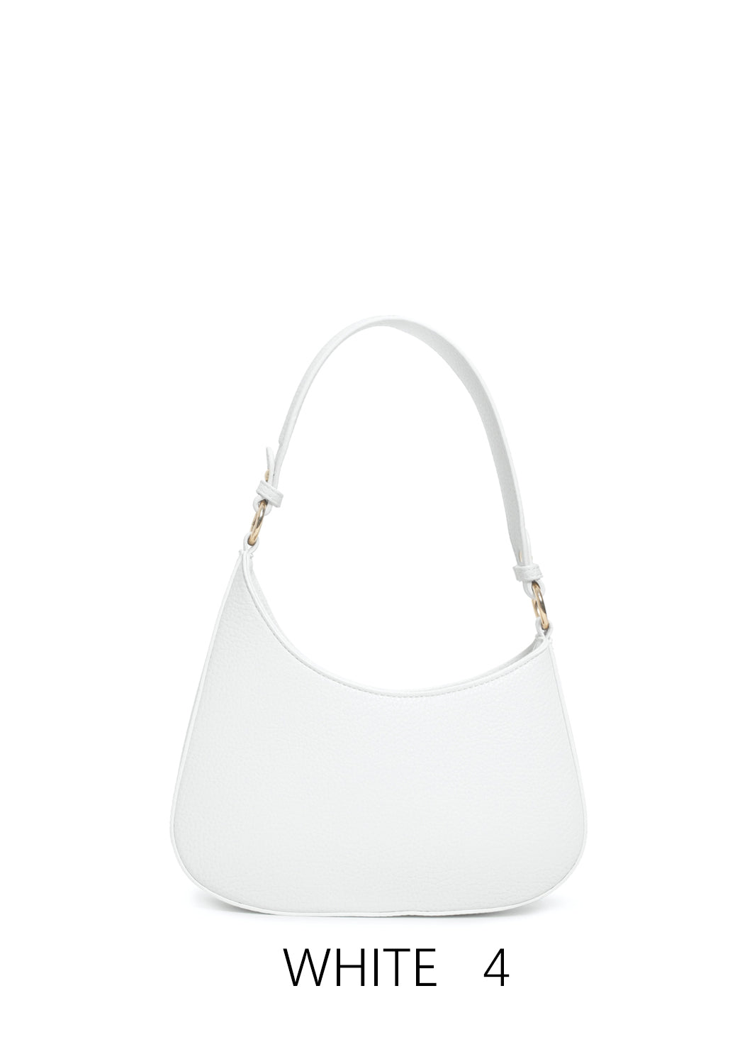 Borsa a spalla vintage a mezzaluna con tracolla regolabile Bianco
