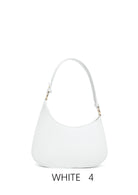 Borsa a spalla vintage a mezzaluna con tracolla regolabile Bianco