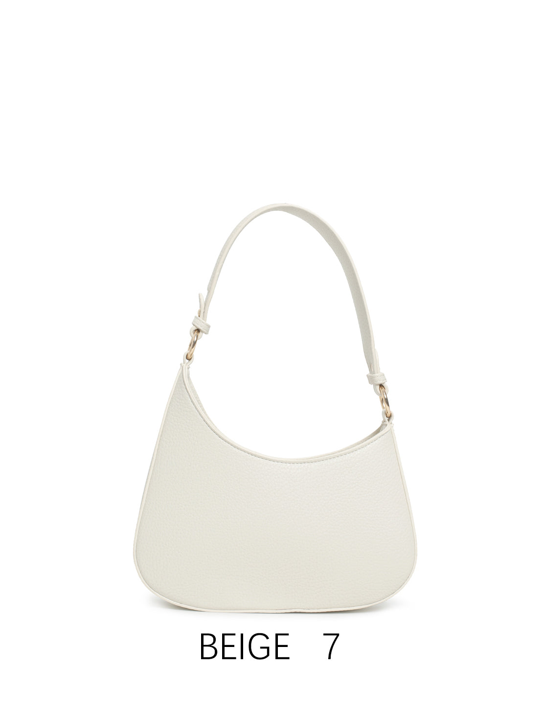 Borsa a spalla vintage a mezzaluna con tracolla regolabile Beige