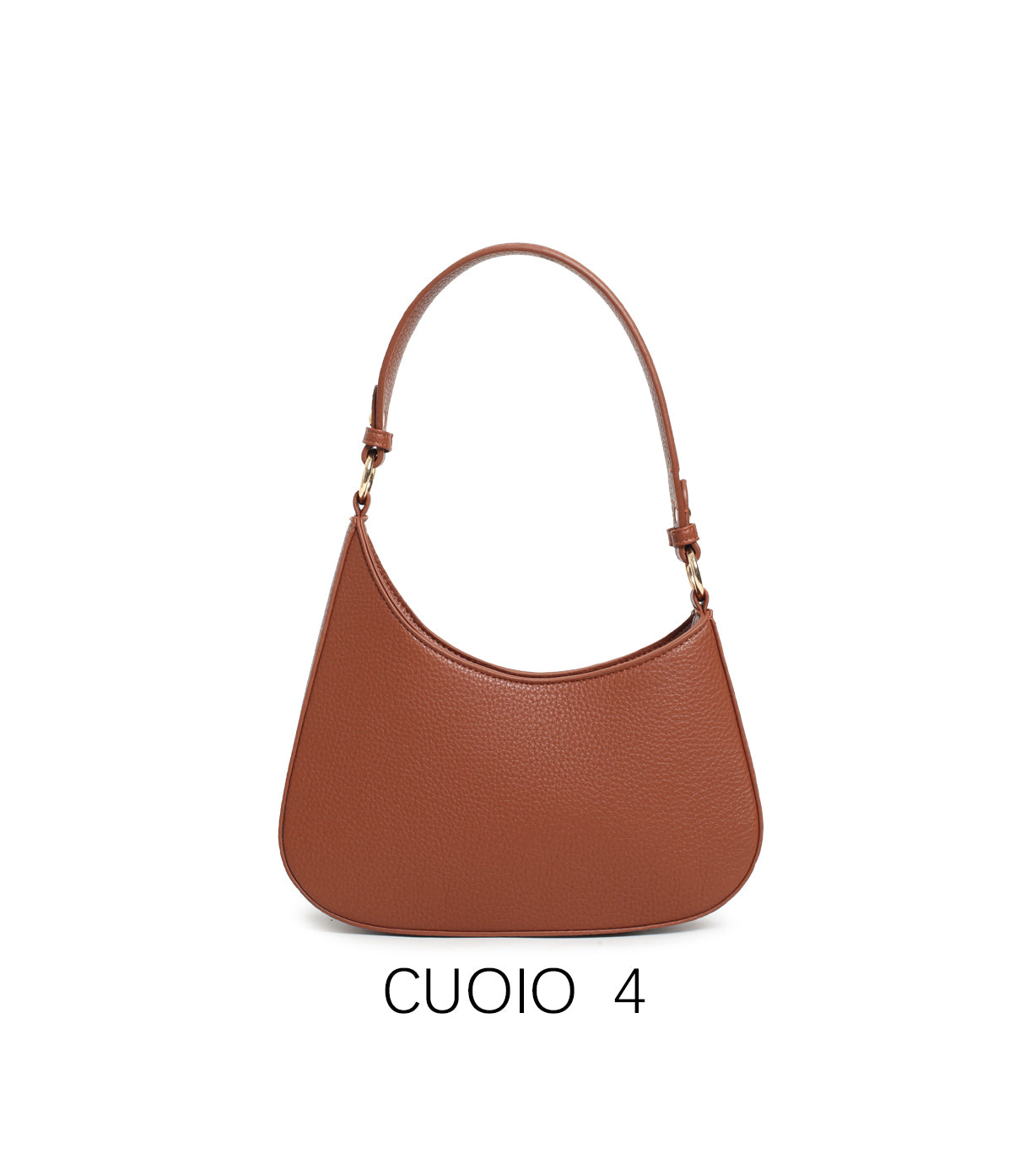 Borsa a spalla vintage a mezzaluna con tracolla regolabile Marrone