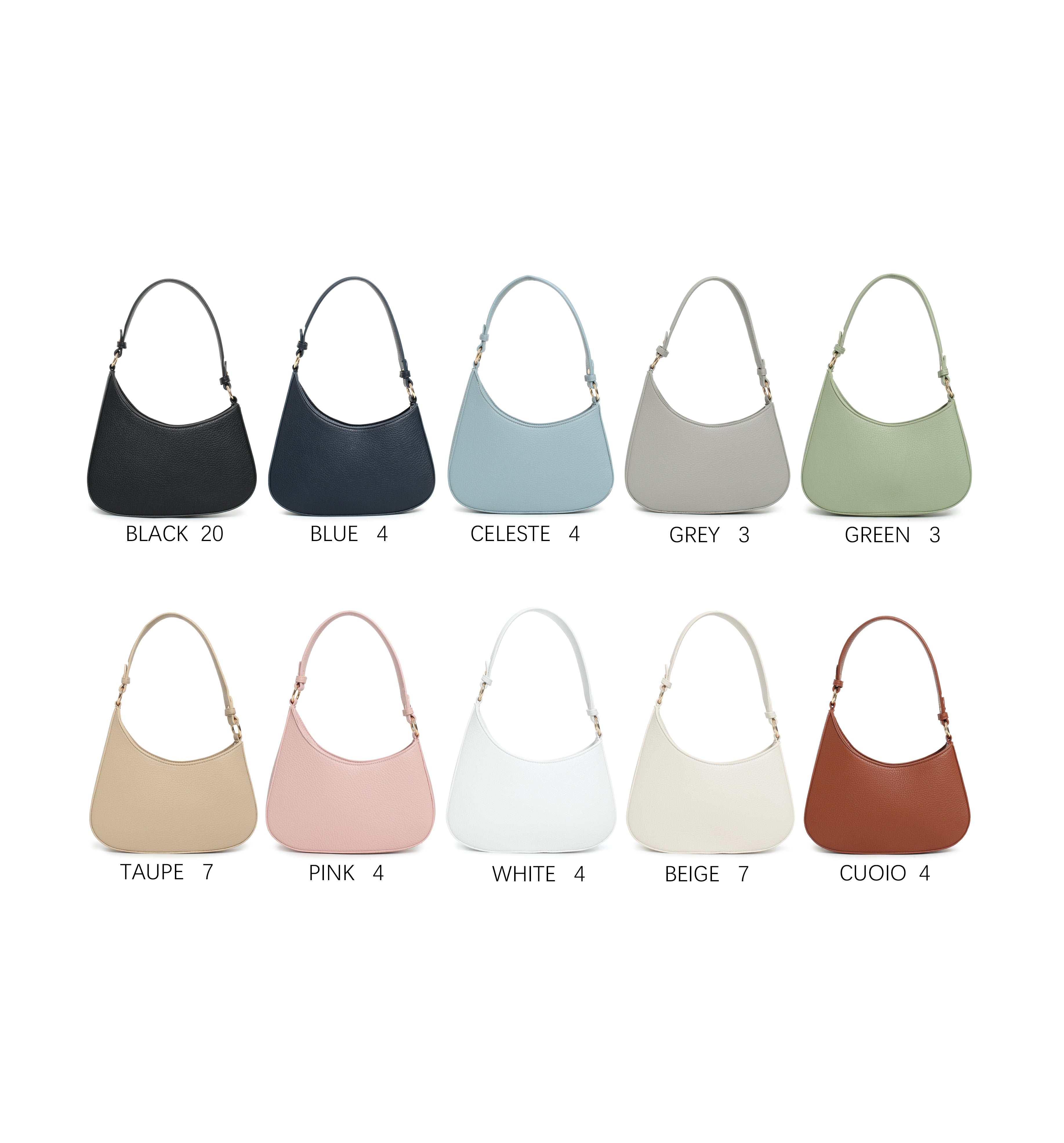 Borsa a spalla vintage a mezzaluna con tracolla regolabile