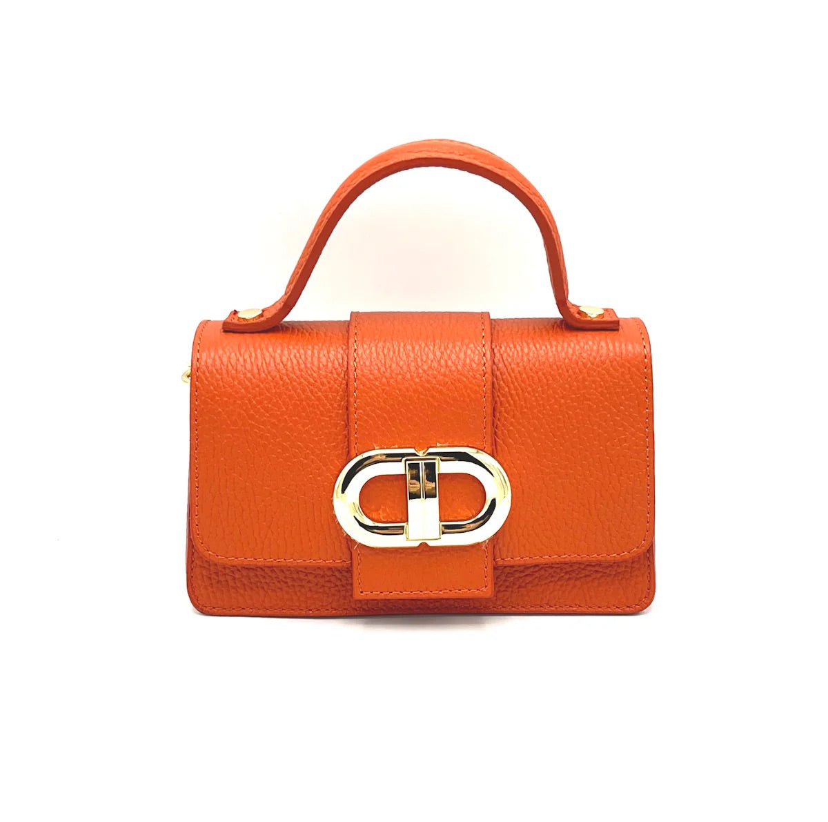 Genuine leather shoulder bag, MINI size, made in Italy, art. 112413 Orange