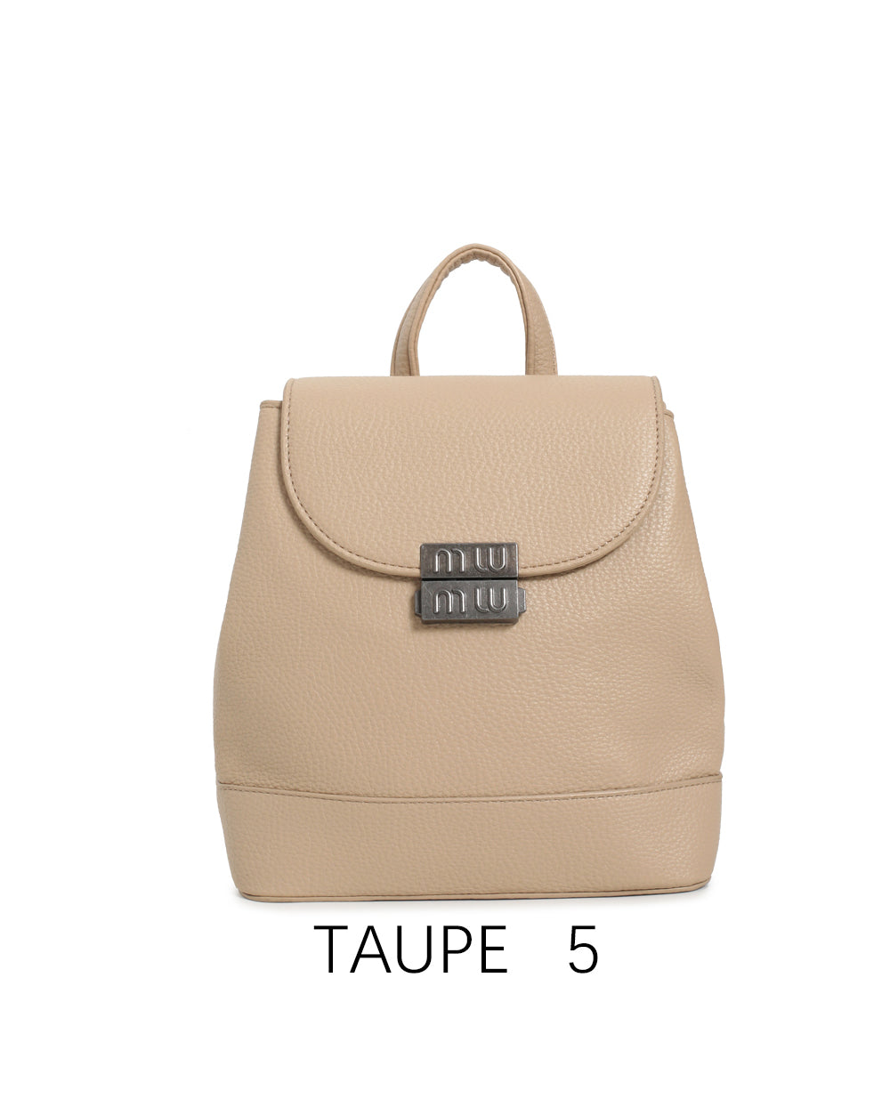 Zainetto compatto alla moda con chiusura in metallo vintage Taupe