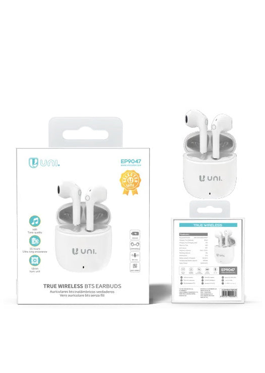 Auricolare Bluetooth UNI-TWS di tipo semi-in-ear