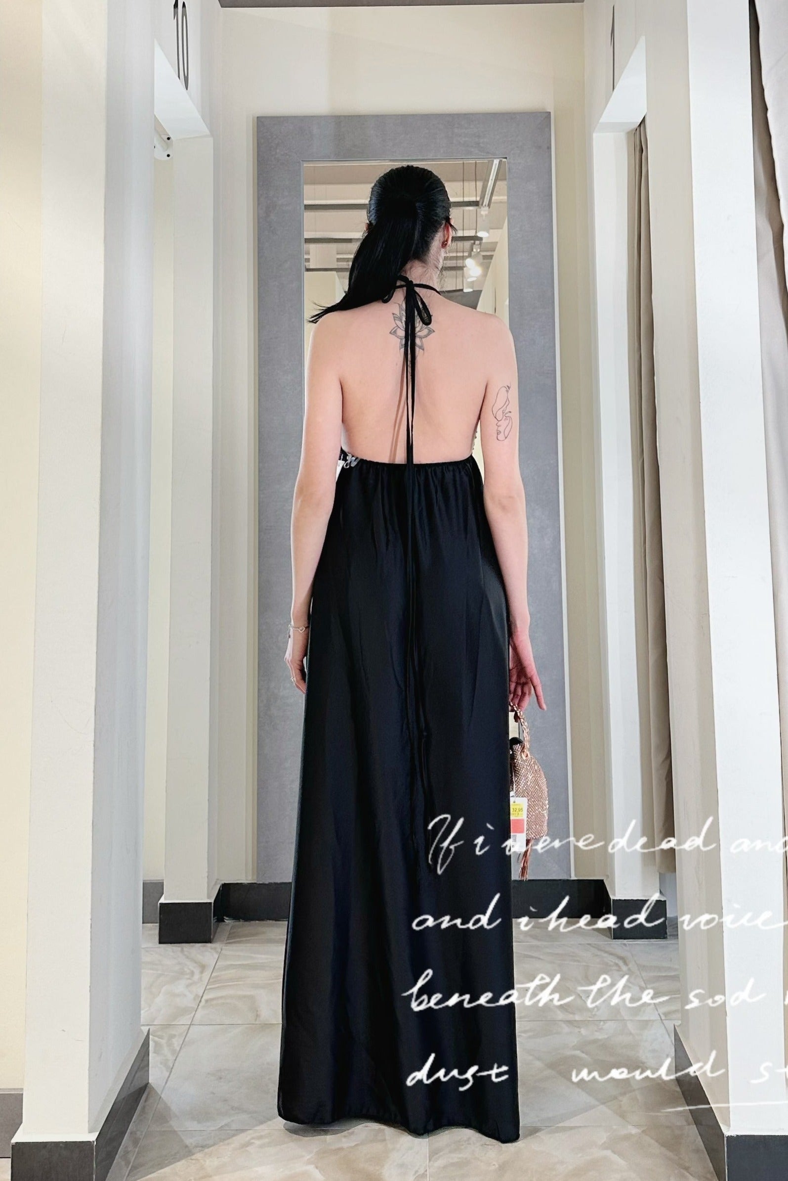 Abito da ballo con paillettes con spacchi a coscia con schiena scoperta