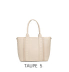 Borsa tote capiente dal design classico con tracolla regolabile Taupe