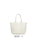 Borsa tote capiente dal design classico con tracolla regolabile Beige