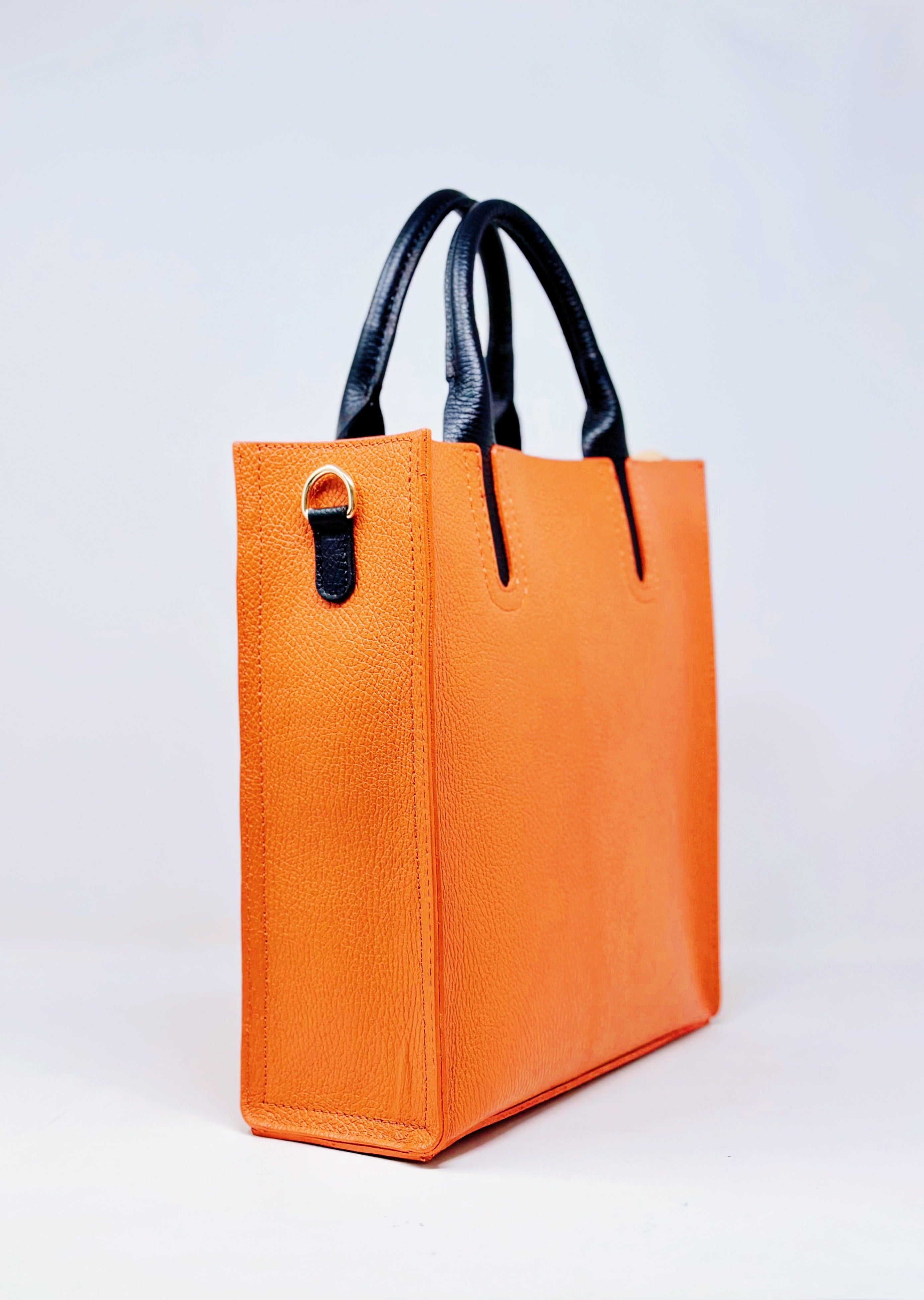 Borsa tote, borsa retrò, borsa monospalla in vera pelle, ventiquattrore verticale per pendolari（Juice）