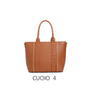 Borsa tote capiente dal design classico con tracolla regolabile Marrone