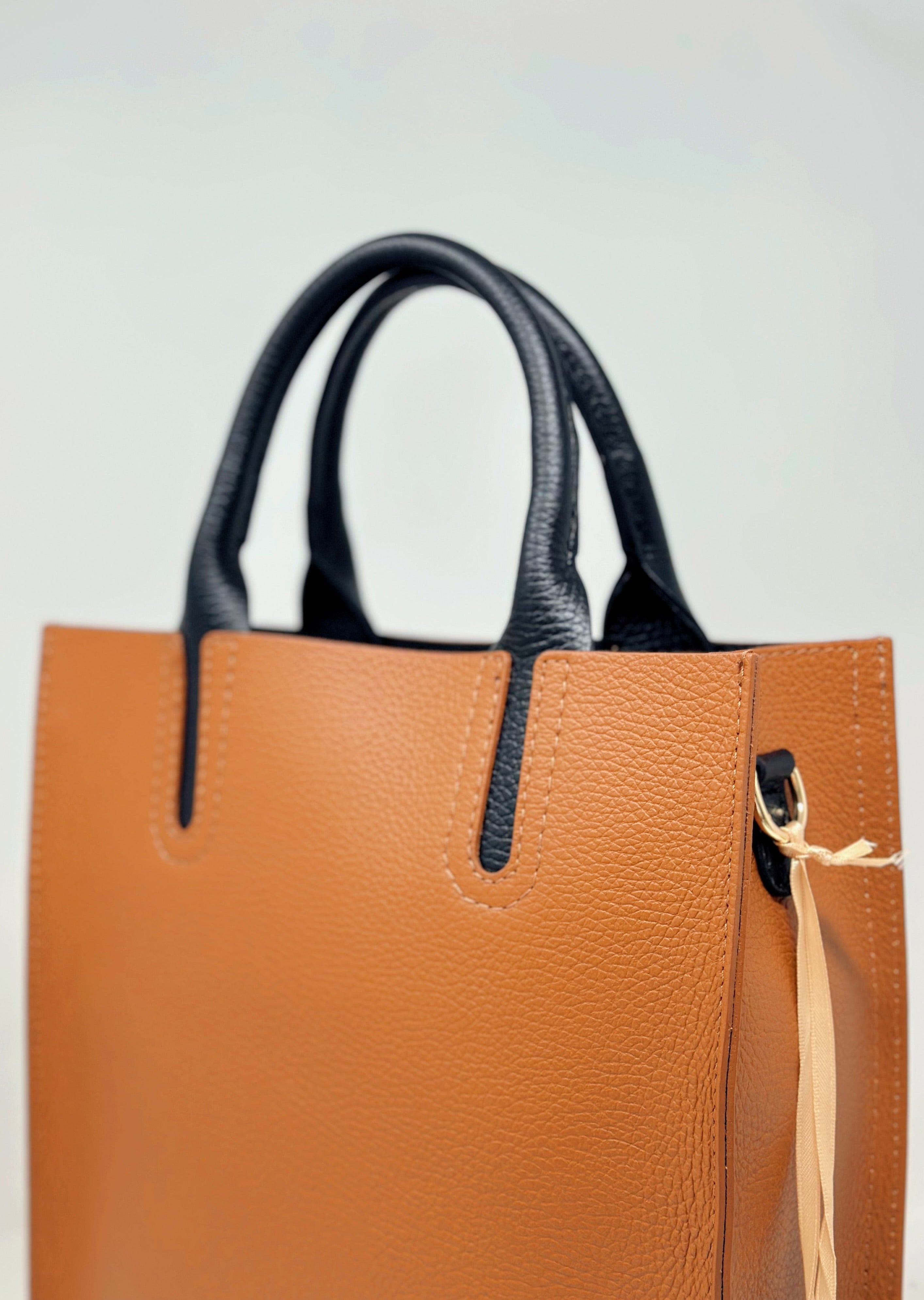 Borsa tote, borsa retrò, borsa monospalla in vera pelle, ventiquattrore verticale per pendolari（Juice）