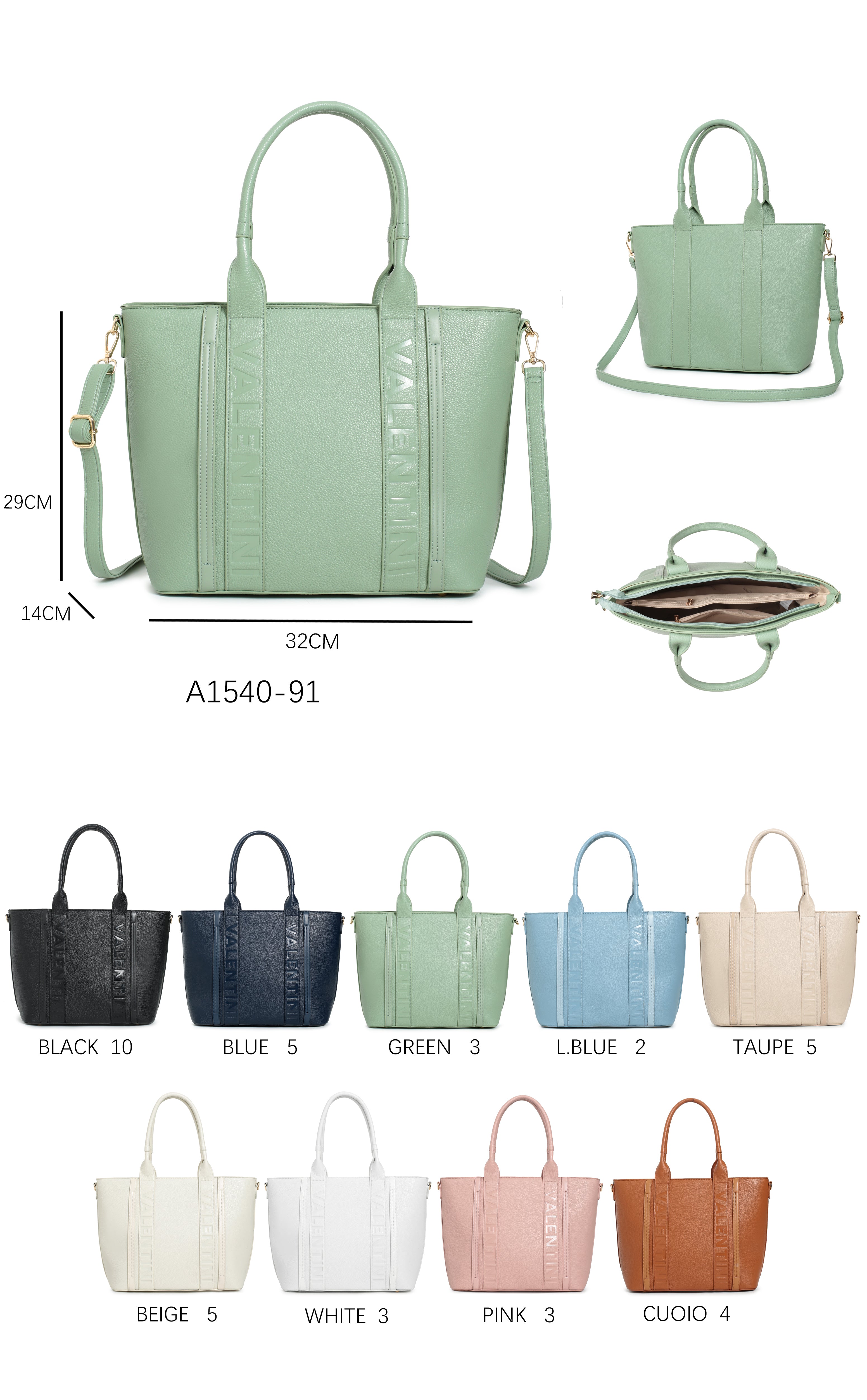 Borsa tote capiente dal design classico con tracolla regolabile