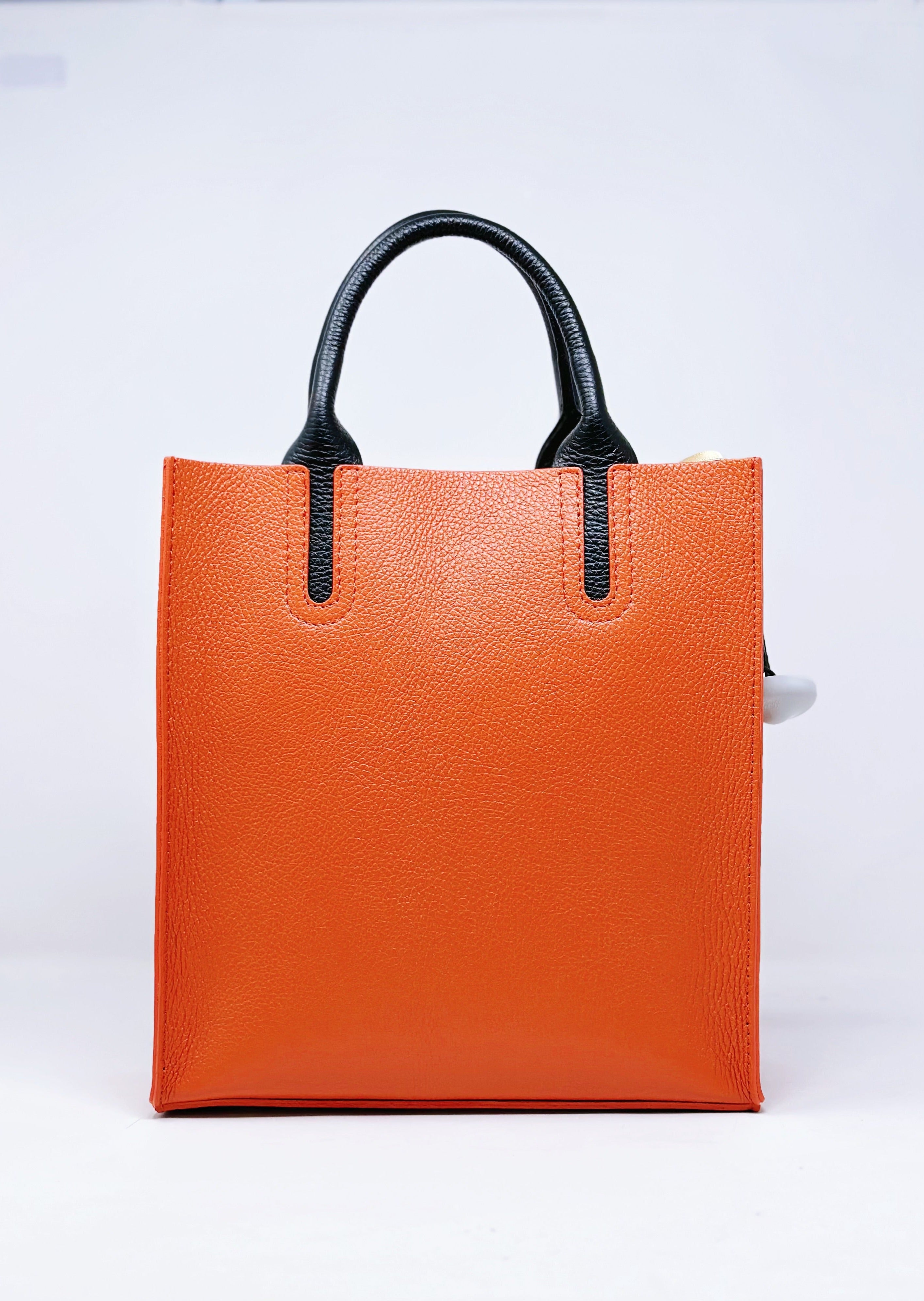 Borsa tote, borsa retrò, borsa monospalla in vera pelle, ventiquattrore verticale per pendolari（Juice）