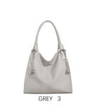 Borsa a secchiello elegante con manico intrecciato e tracolla regolabile Grigio