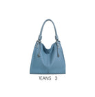 Borsa a secchiello elegante con manico intrecciato e tracolla regolabile Jeans