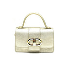 Genuine leather shoulder bag, MINI size, made in Italy, art. 112413 Gold