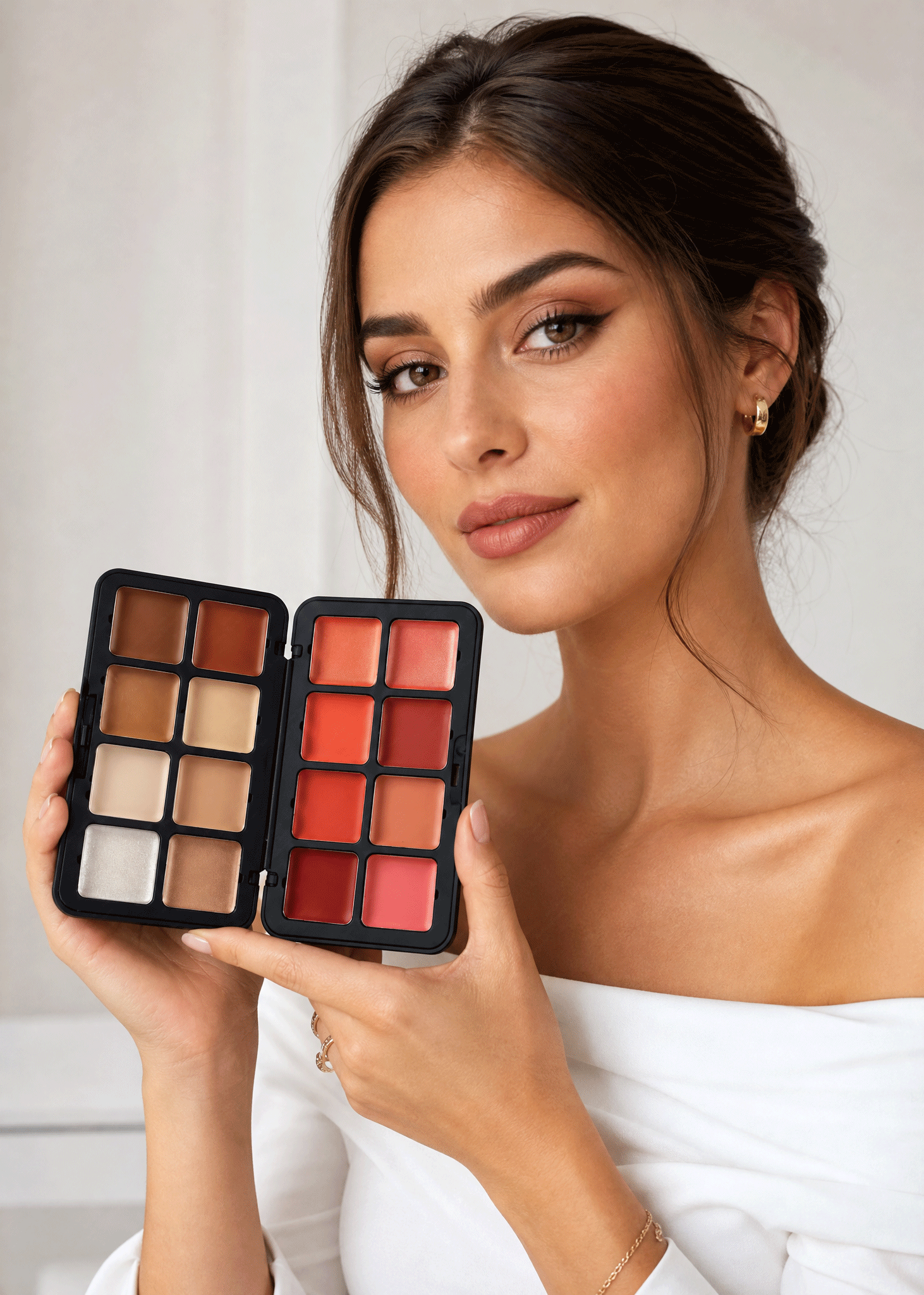 Blush & pó iluminador & contorno compacto 3 in 1