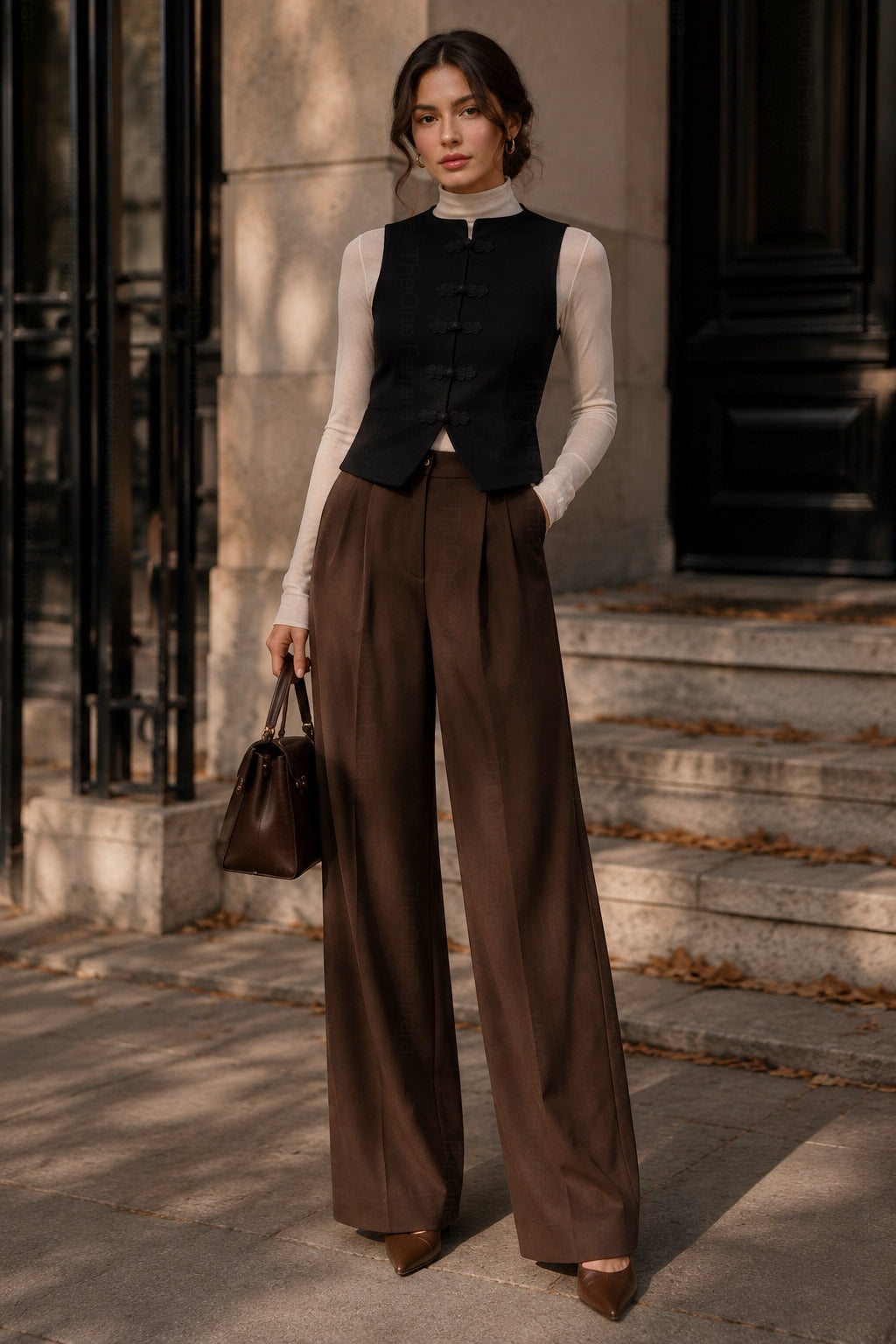 Gilet in Maglia Donna con Bottoni Decorativi – Smanicato Elegante