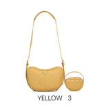Borsa a spalla con design ondulato e mini portamonete con tracolla regolabile Giallo