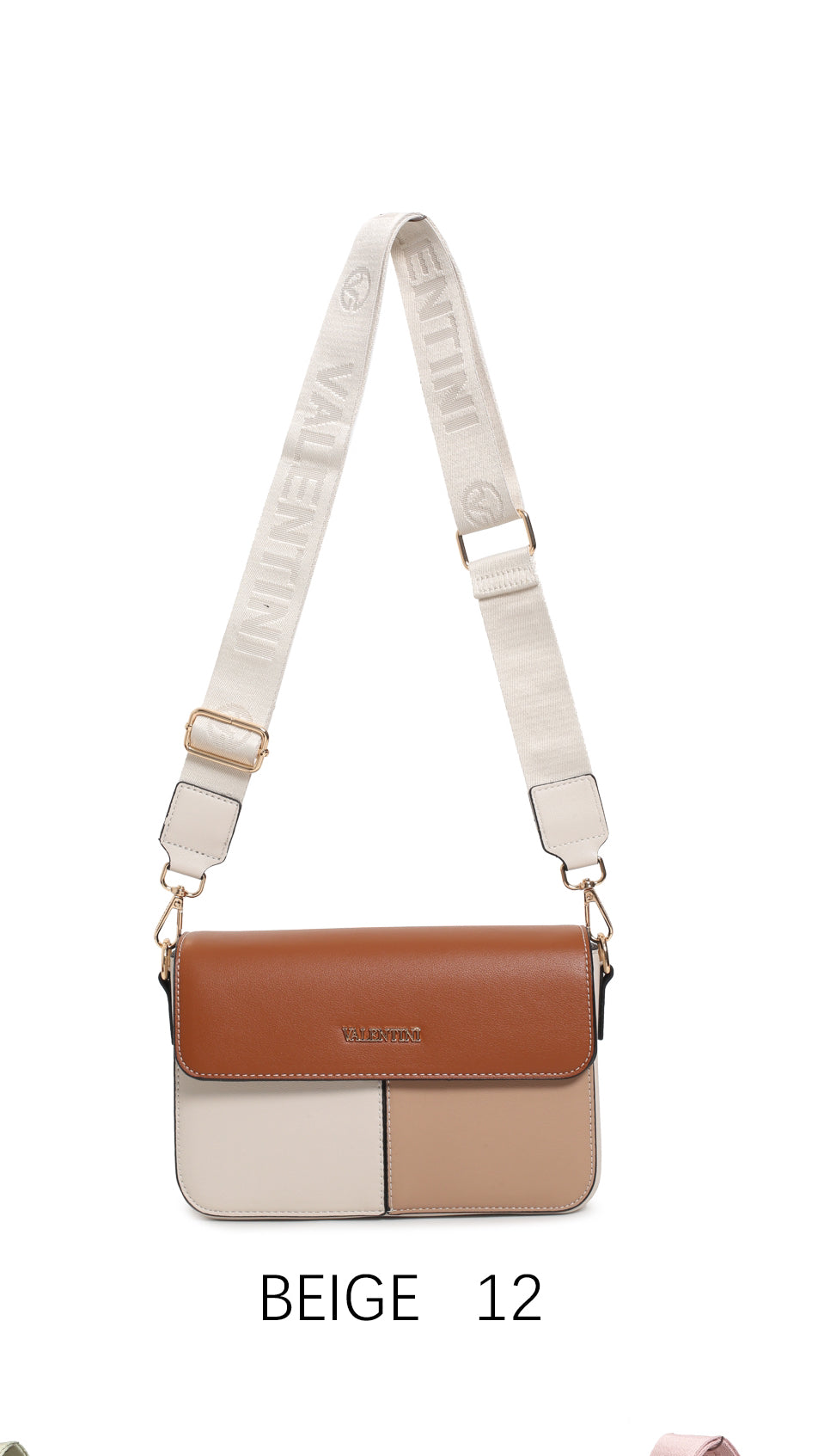 Borsa a tracolla multicolore funzionale Beige