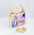 Printed genuine leather handbag, Made in Italy 4
