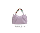 Borsa a mano con perle decorative e tracolla regolabile Viola