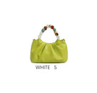 Borsa a mano con perle decorative e tracolla regolabile Verde