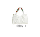 Borsa a mano con perle decorative e tracolla regolabile Bianco