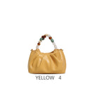 Borsa a mano con perle decorative e tracolla regolabile Giallo
