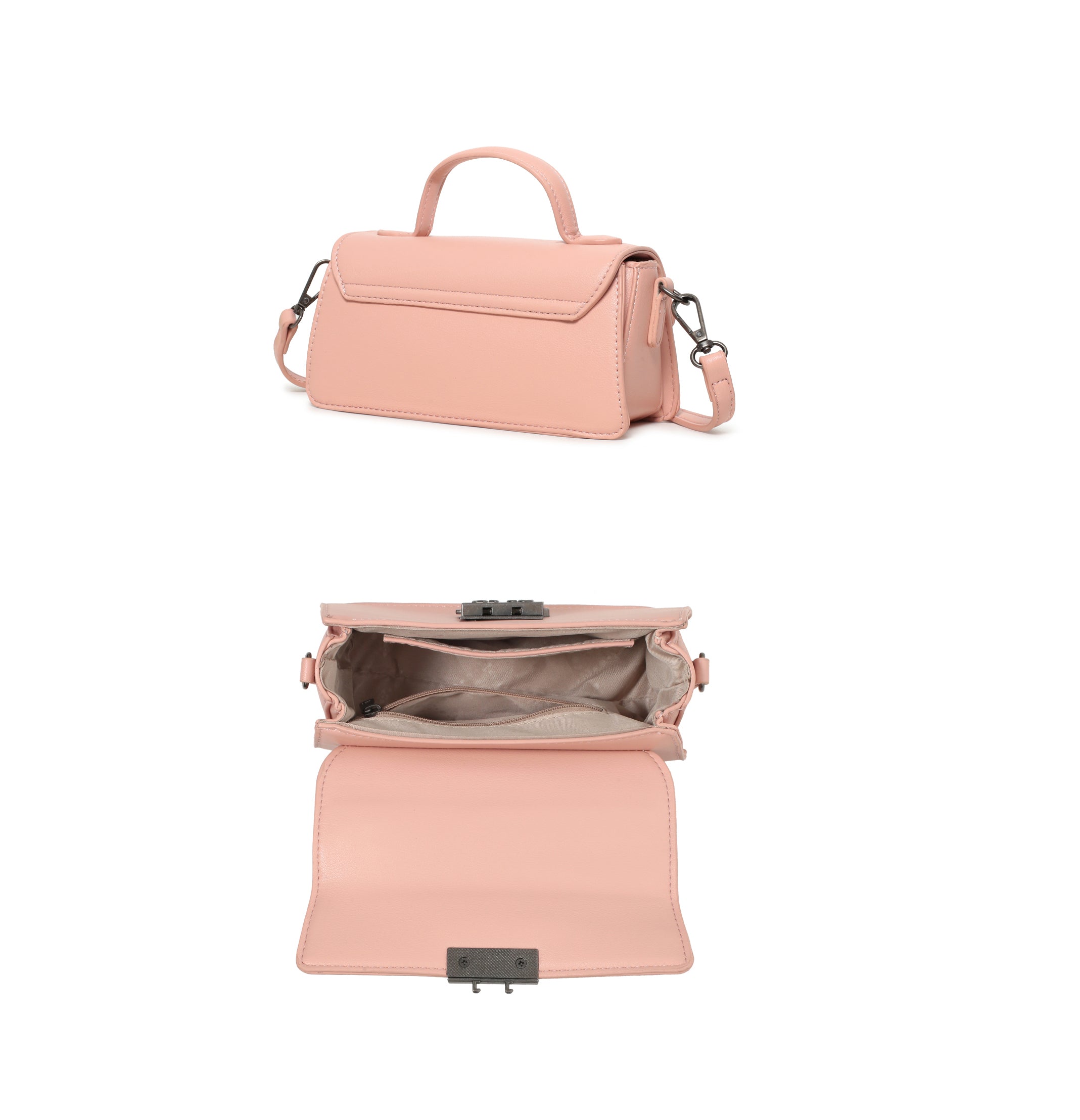 Mini borsa vintage con chiusura in metallo e tracolla regolabile