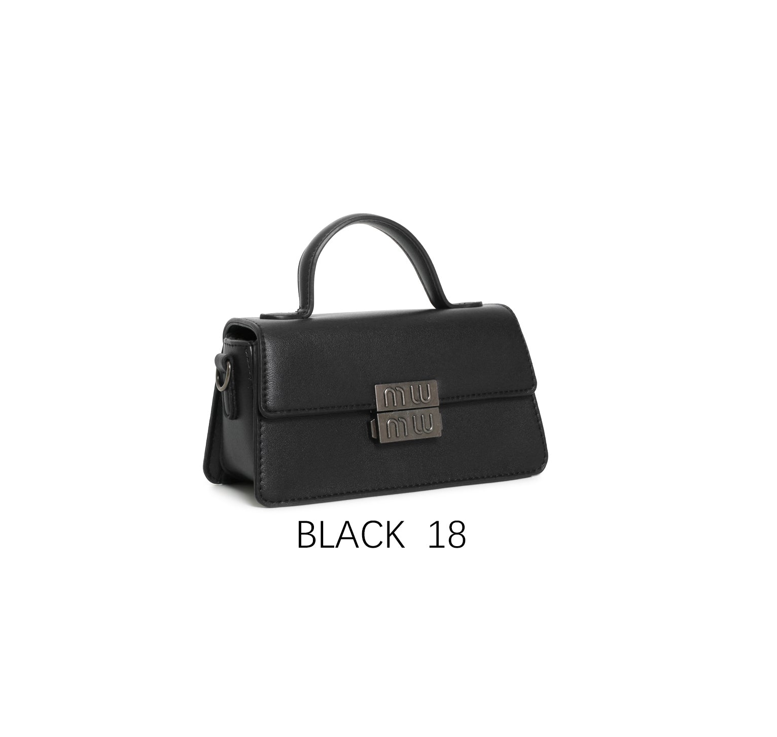 Mini borsa vintage con chiusura in metallo e tracolla regolabile Nero