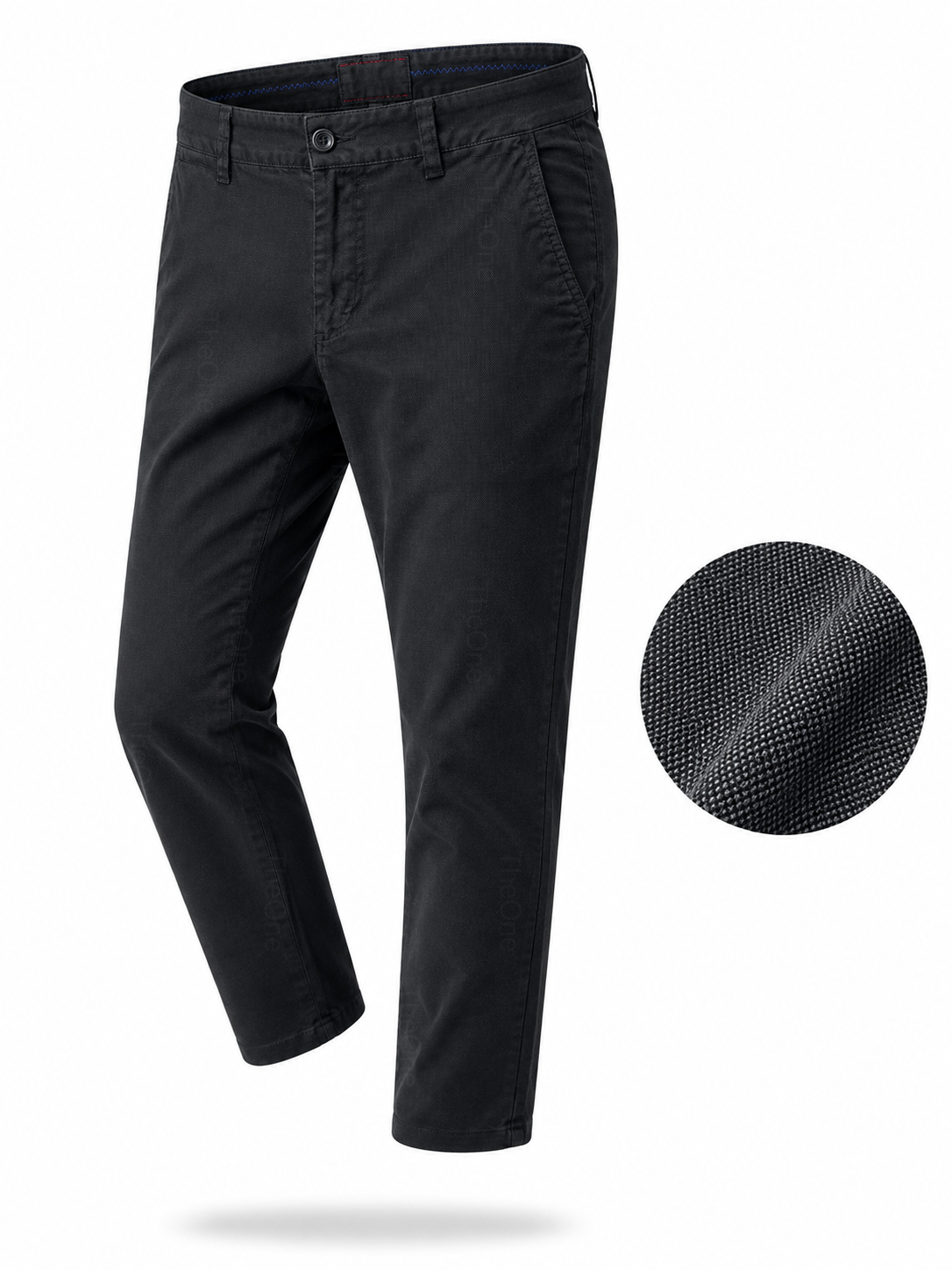 Pantaloni Chino Uomo Eleganti Casual Slim Fit Nero