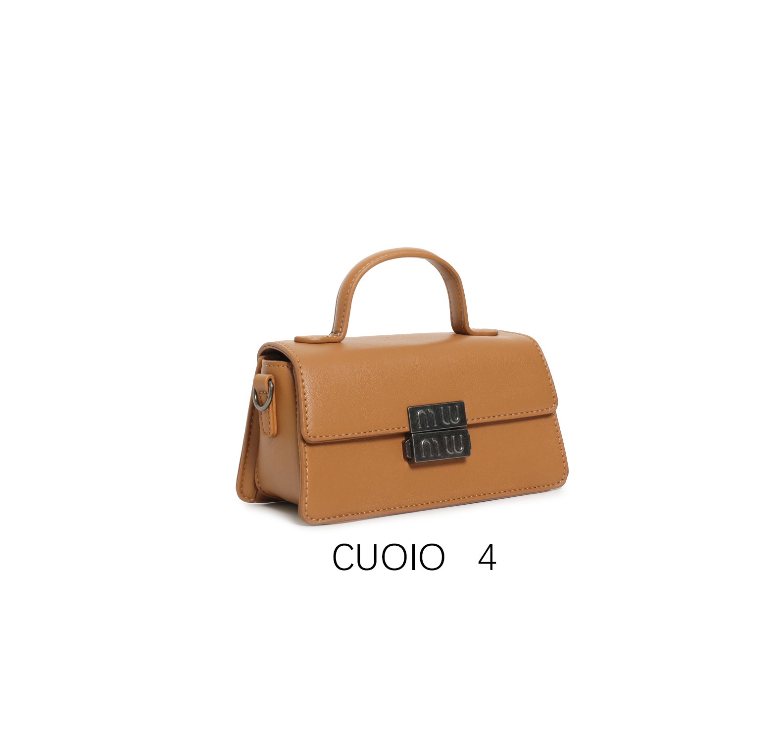 Mini borsa vintage con chiusura in metallo e tracolla regolabile Marrone