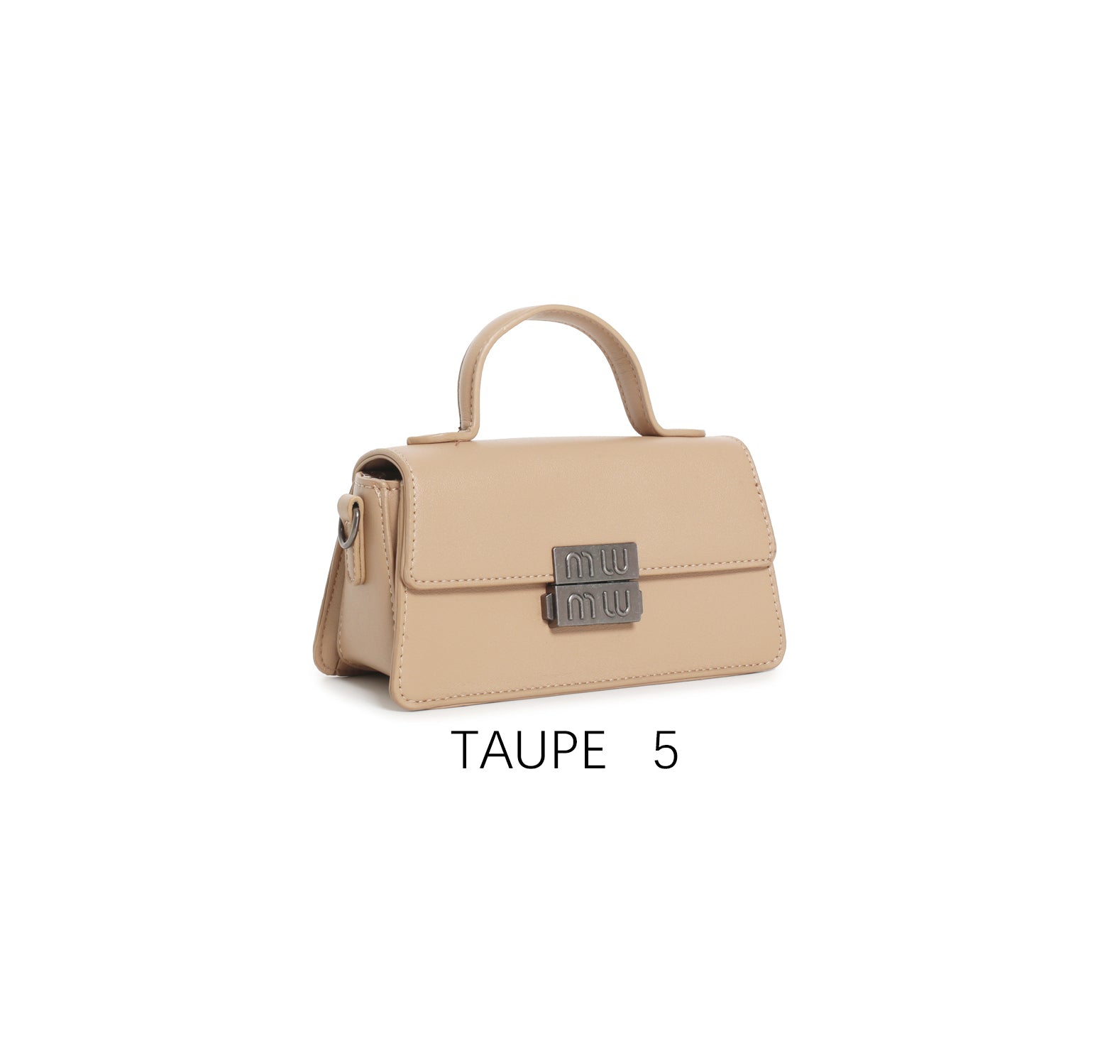 Mini borsa vintage con chiusura in metallo e tracolla regolabile Taupe