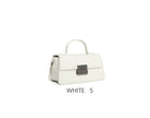 Mini borsa vintage con chiusura in metallo e tracolla regolabile Bianco