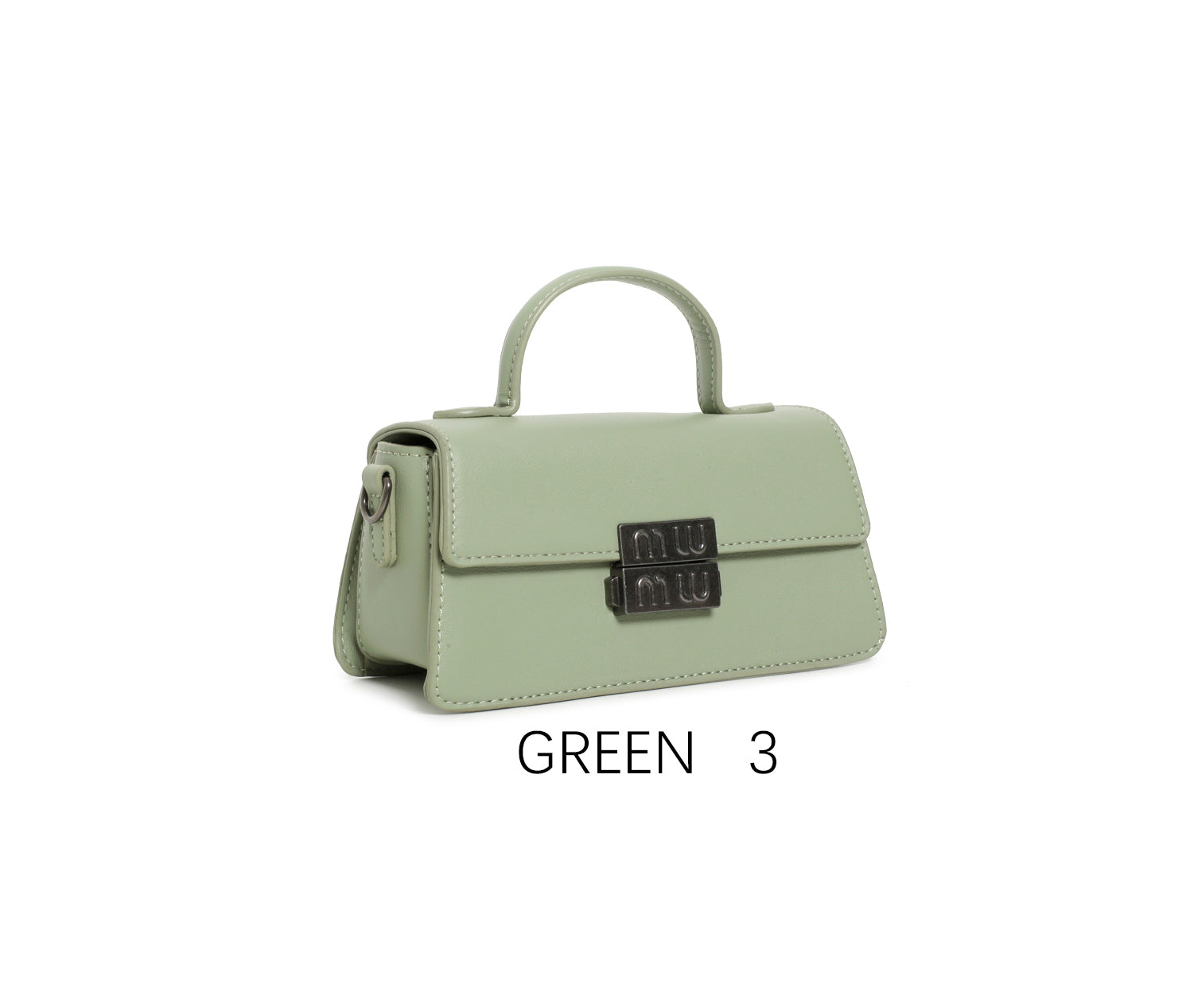 Mini borsa vintage con chiusura in metallo e tracolla regolabile Verde