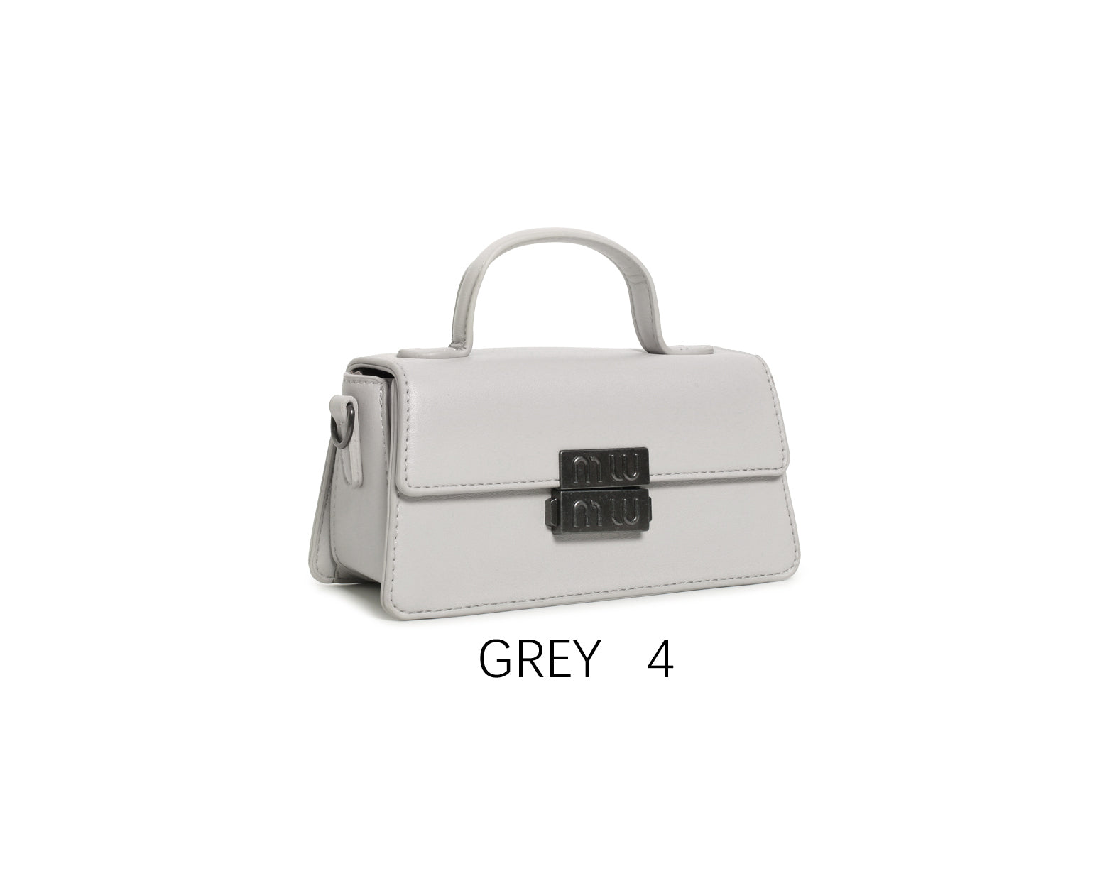 Mini borsa vintage con chiusura in metallo e tracolla regolabile Grigio