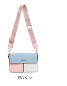 Borsa a tracolla multicolore funzionale 粉红色