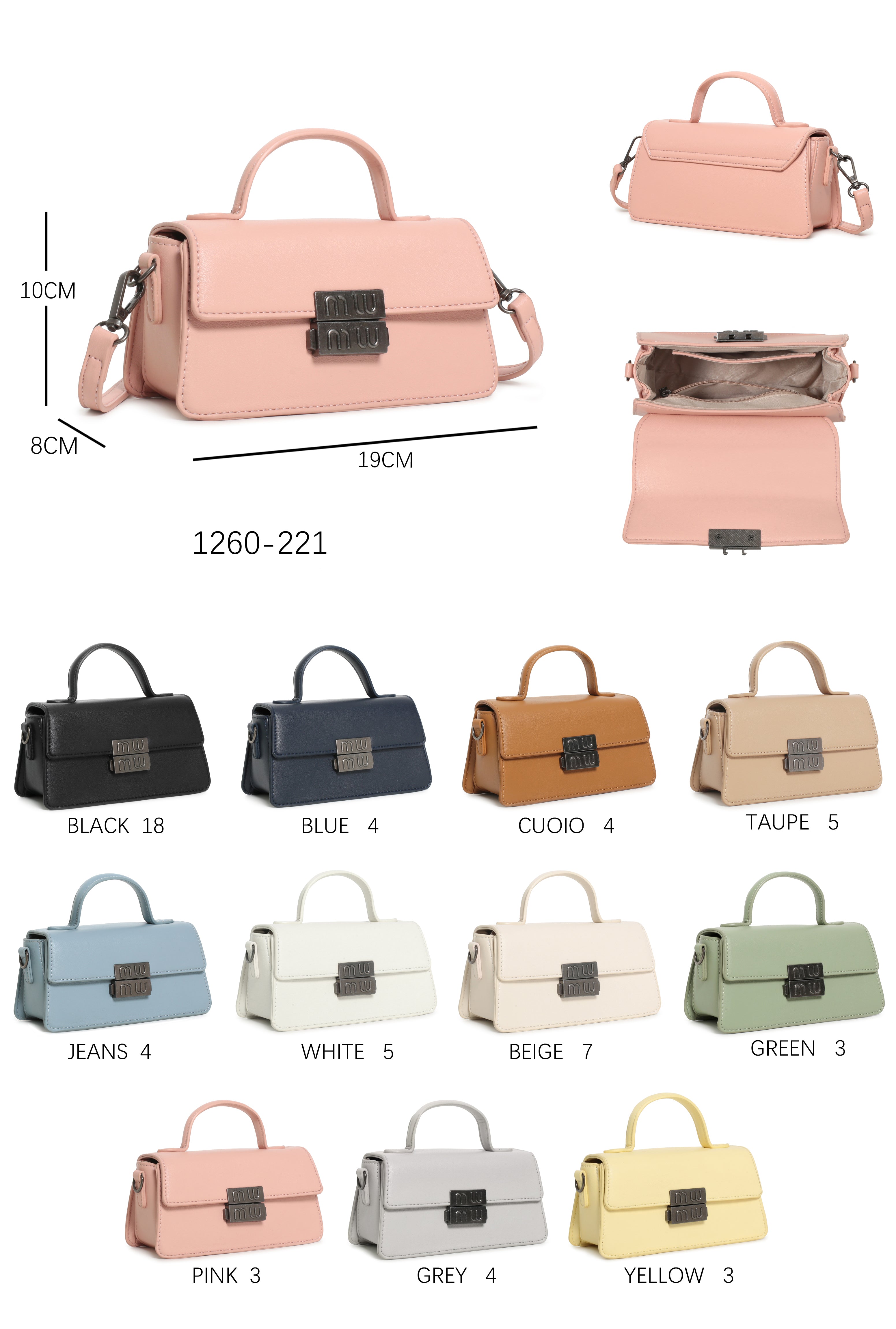 Mini borsa vintage con chiusura in metallo e tracolla regolabile