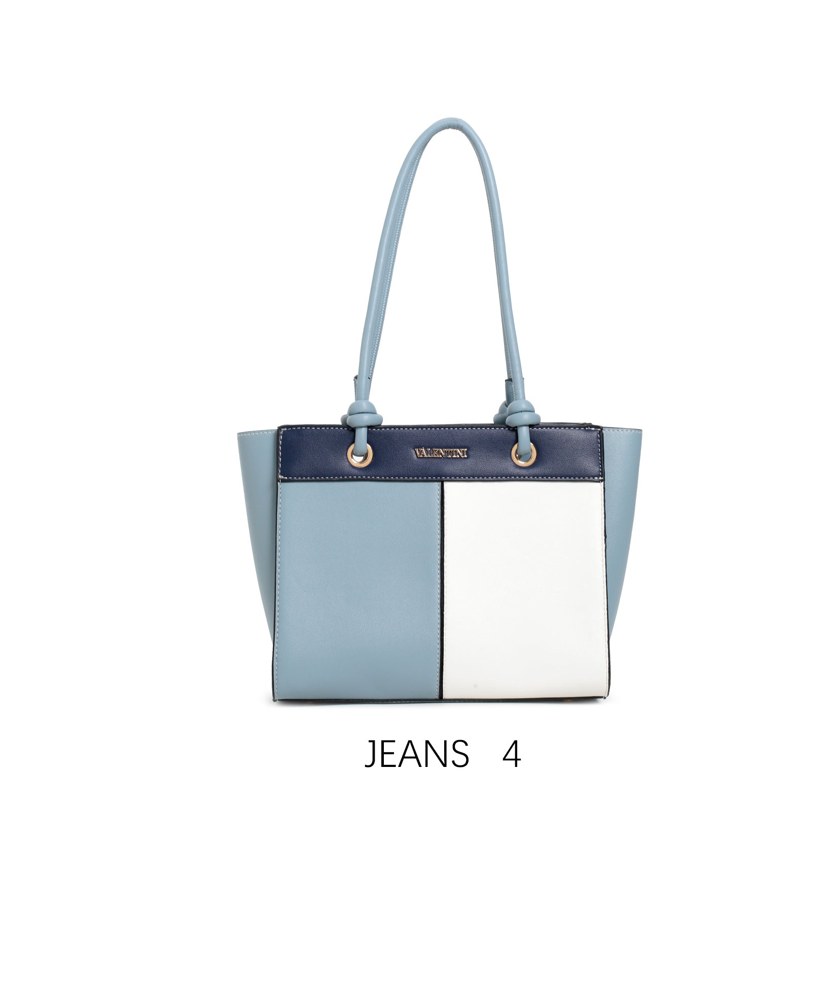 Borsa tote a blocchi di colore con manico e tracolla regolabile Jeans