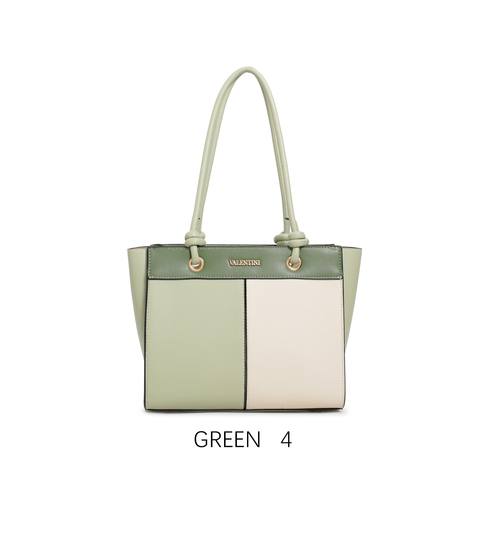 Borsa tote a blocchi di colore con manico e tracolla regolabile Green