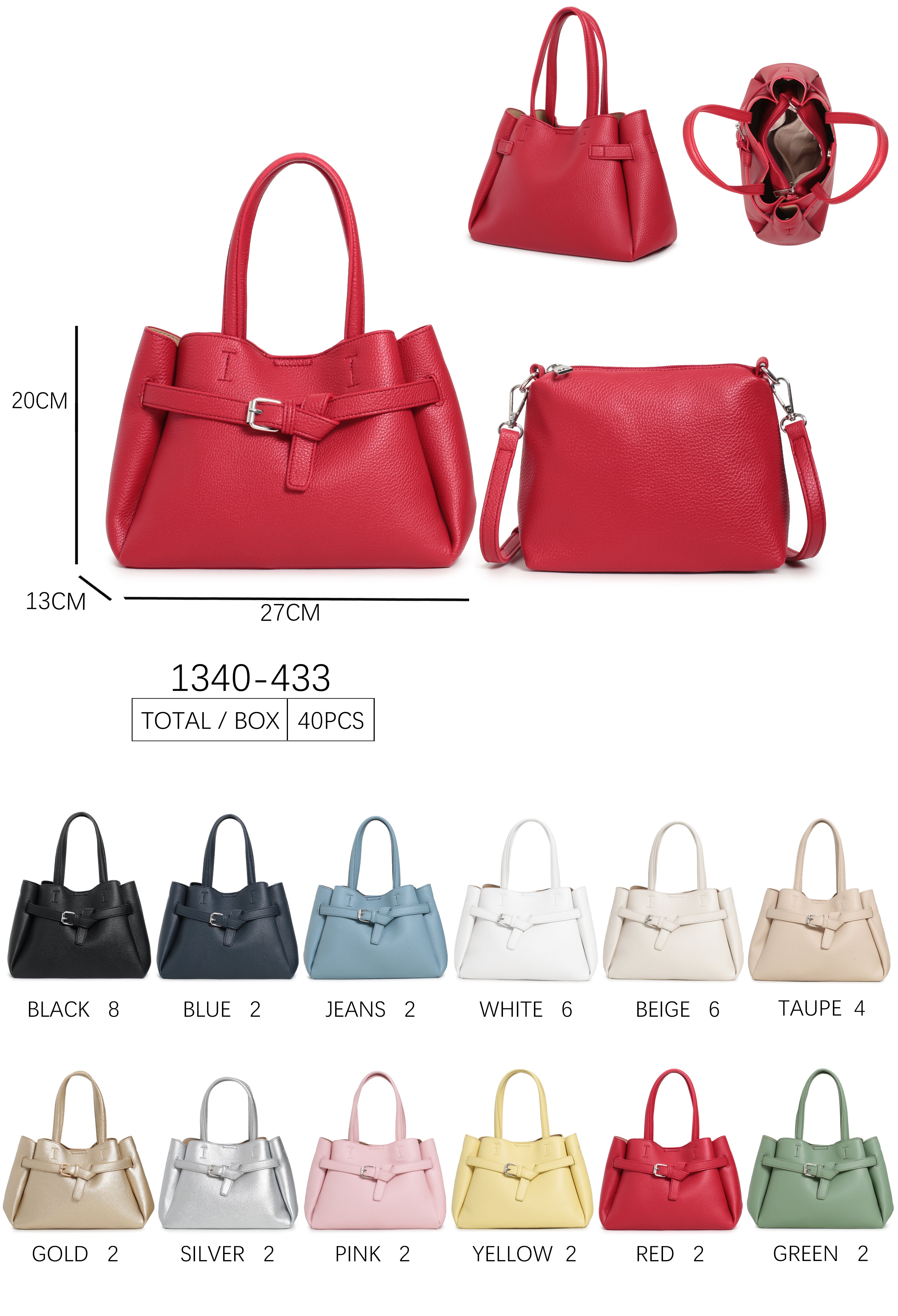 Borsa Elegante in Pelle Sintetica - Colore Rosa