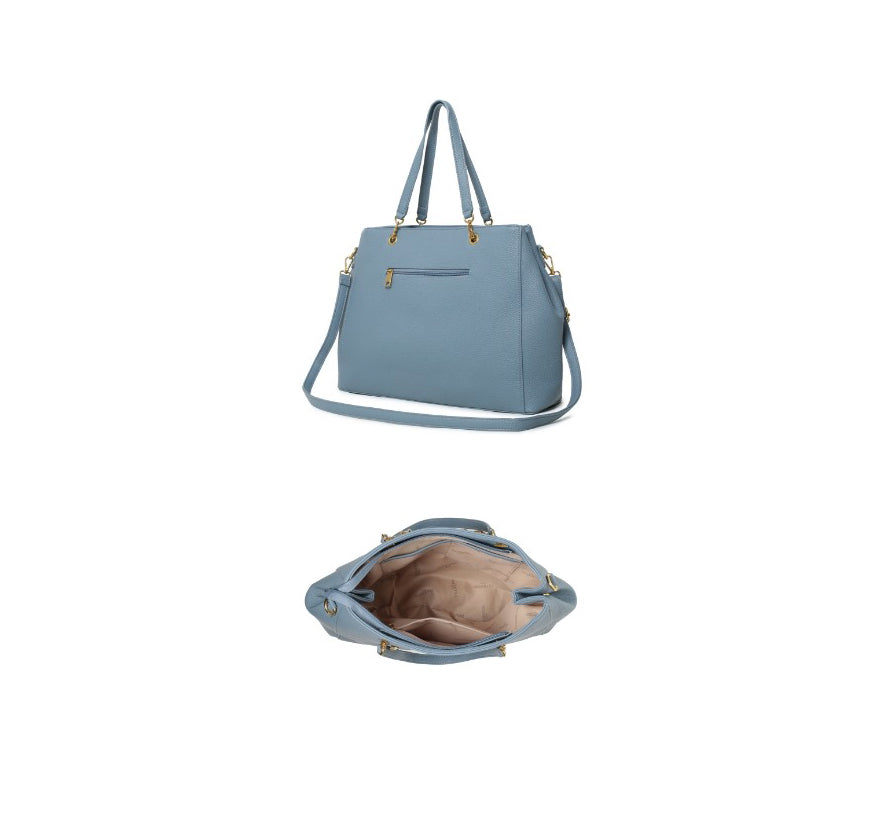 Borsa tote capiente con catena decorativa e tracolla regolabile