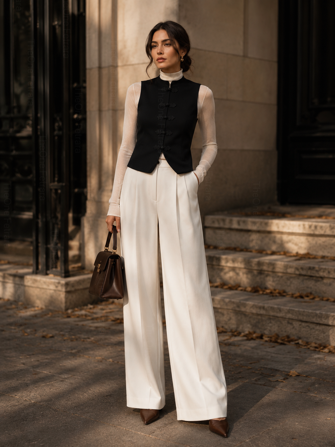 Gilet in Maglia Donna con Bottoni Decorativi – Smanicato Elegante